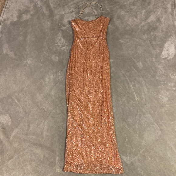 Hello Molly Rose Gold Maxi Dress - Picture 1 of 5